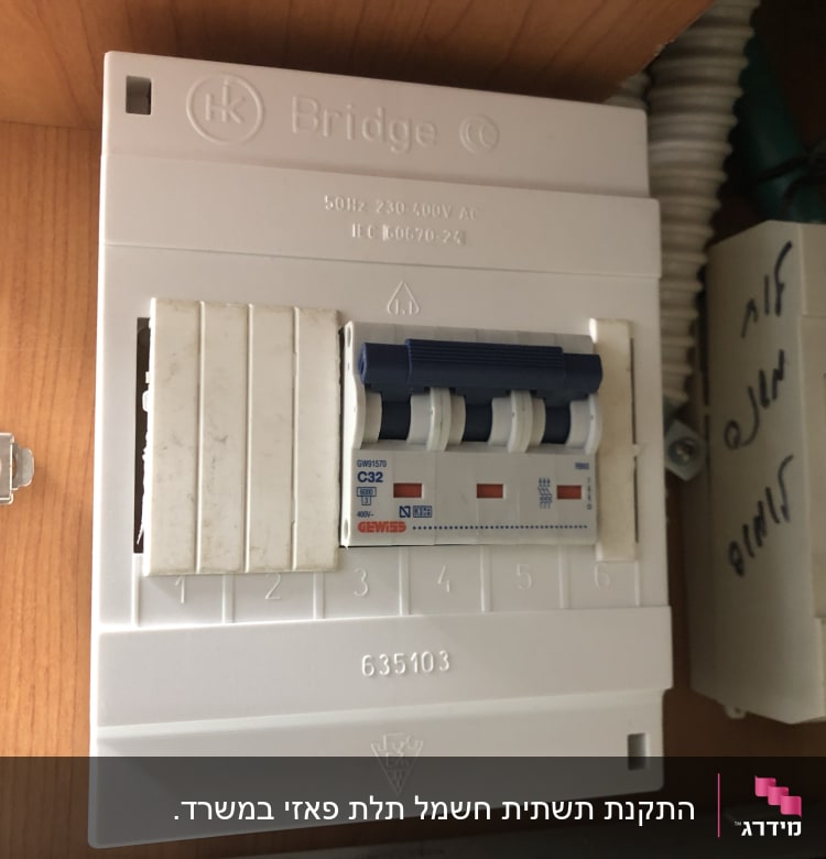 לוח חשמל עם מפסקים ומתגים